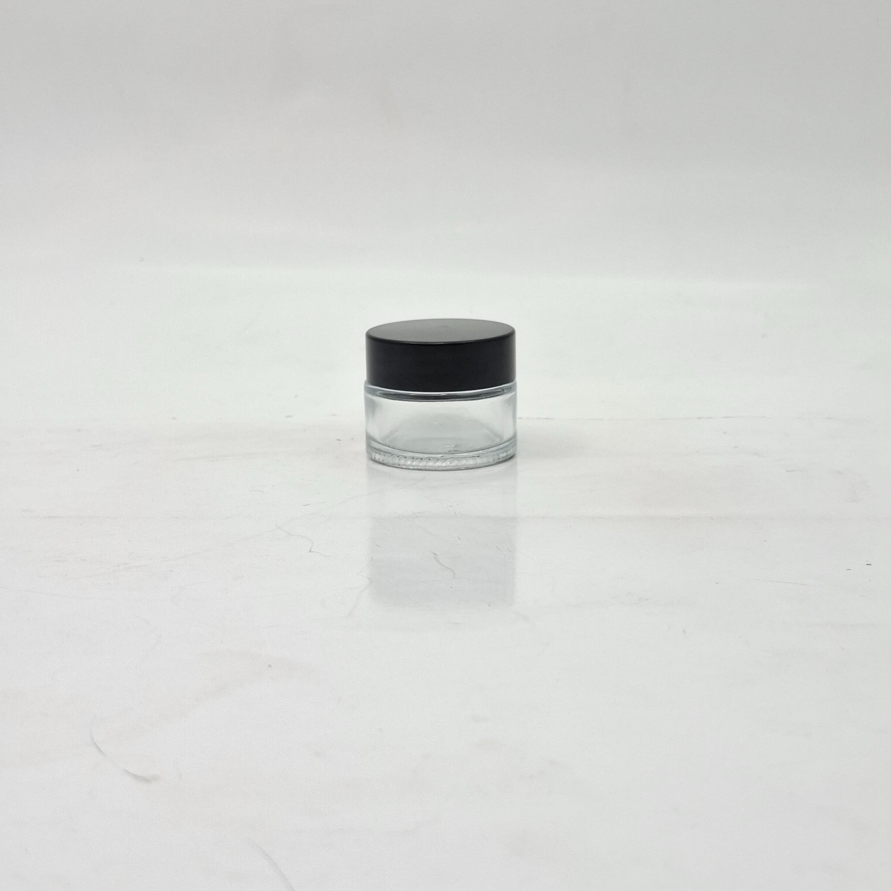 Main image of 15ml Clear Glass Jar - Black Lid Lid 
