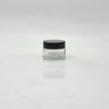 30ml Clear Glass Jar - Black Lid 