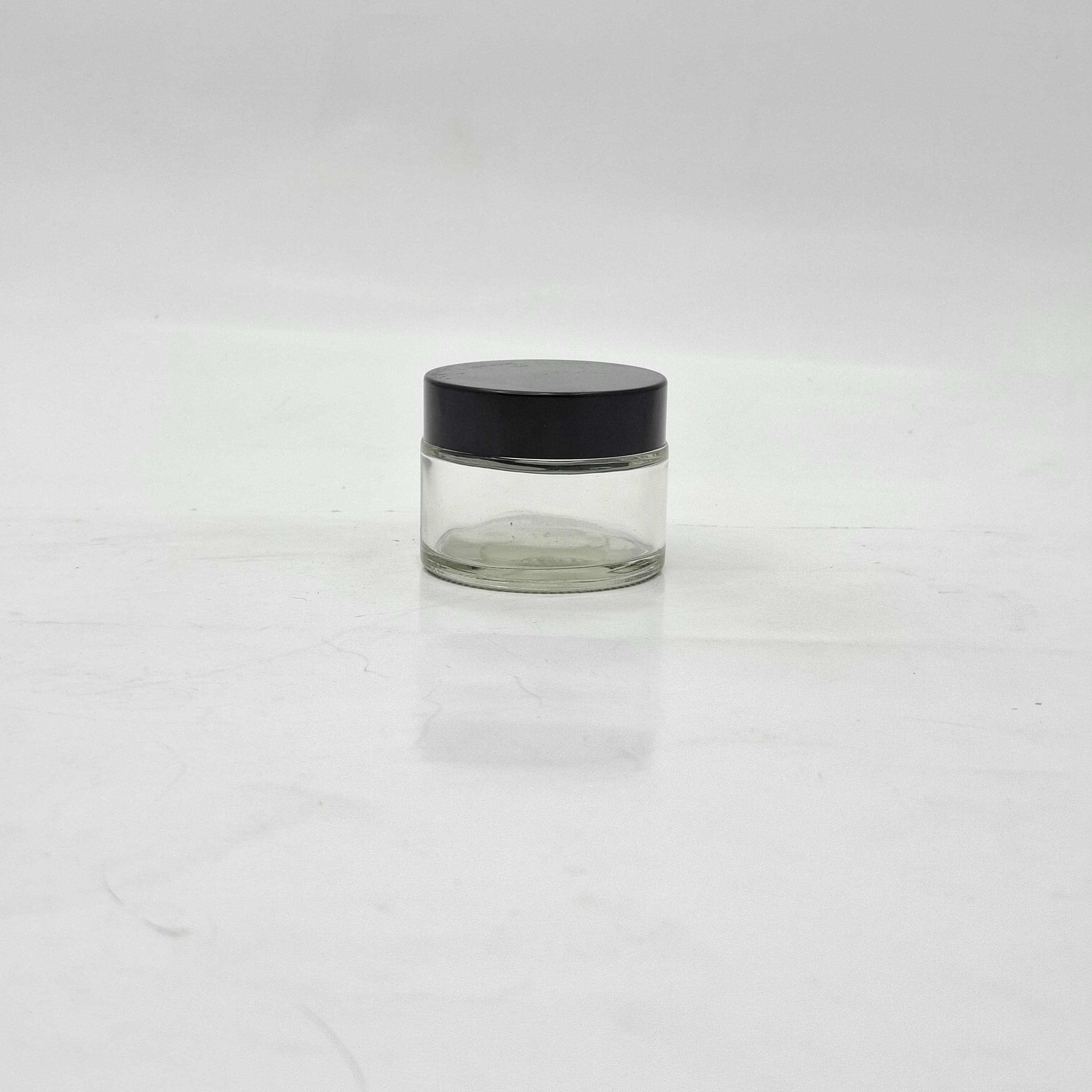 Main image of 50ml Clear Glass Jar - Black Lid 