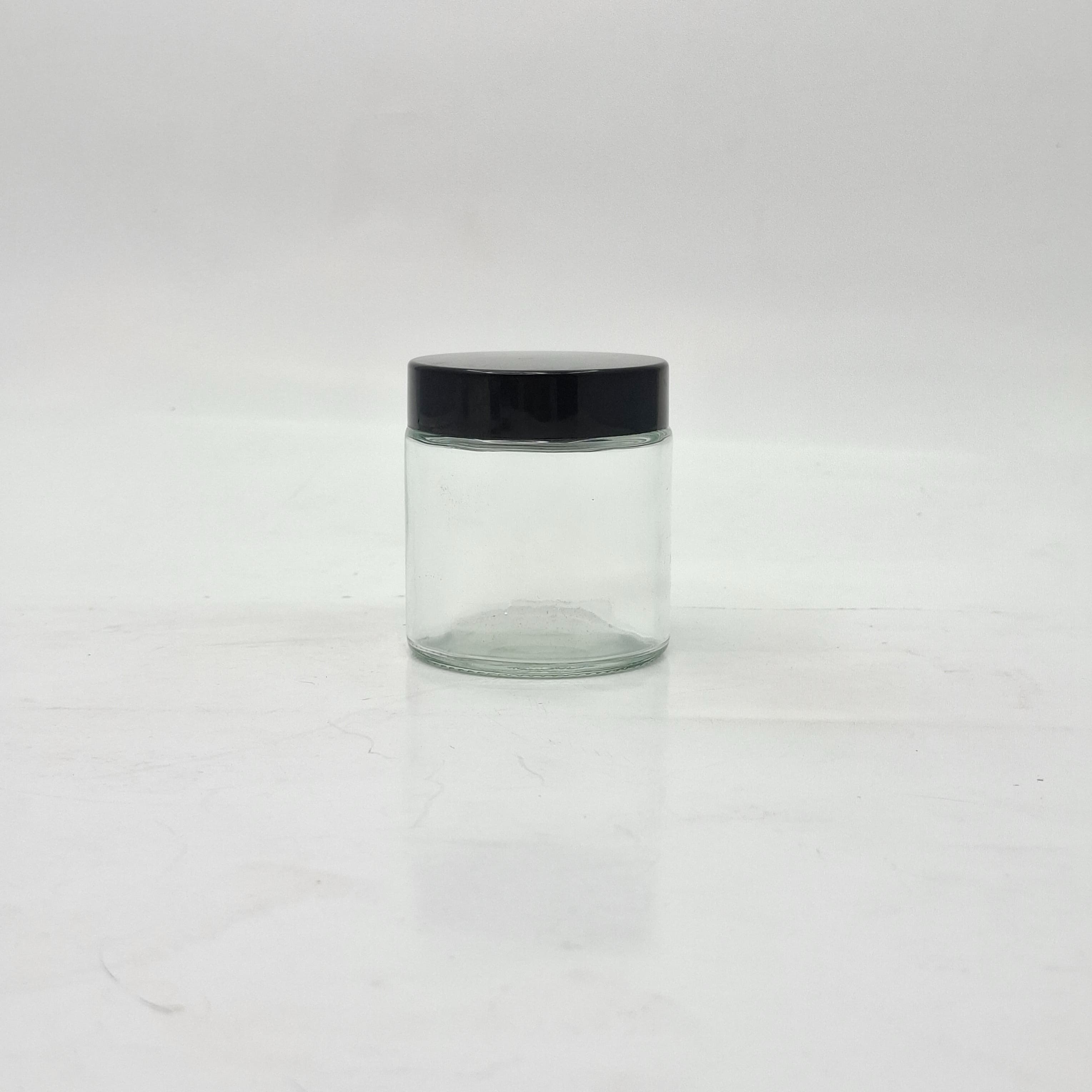 Main image of 100ml Clear Glass jar - Black Lid