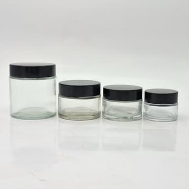Clear Glass Jar - Black Lid 