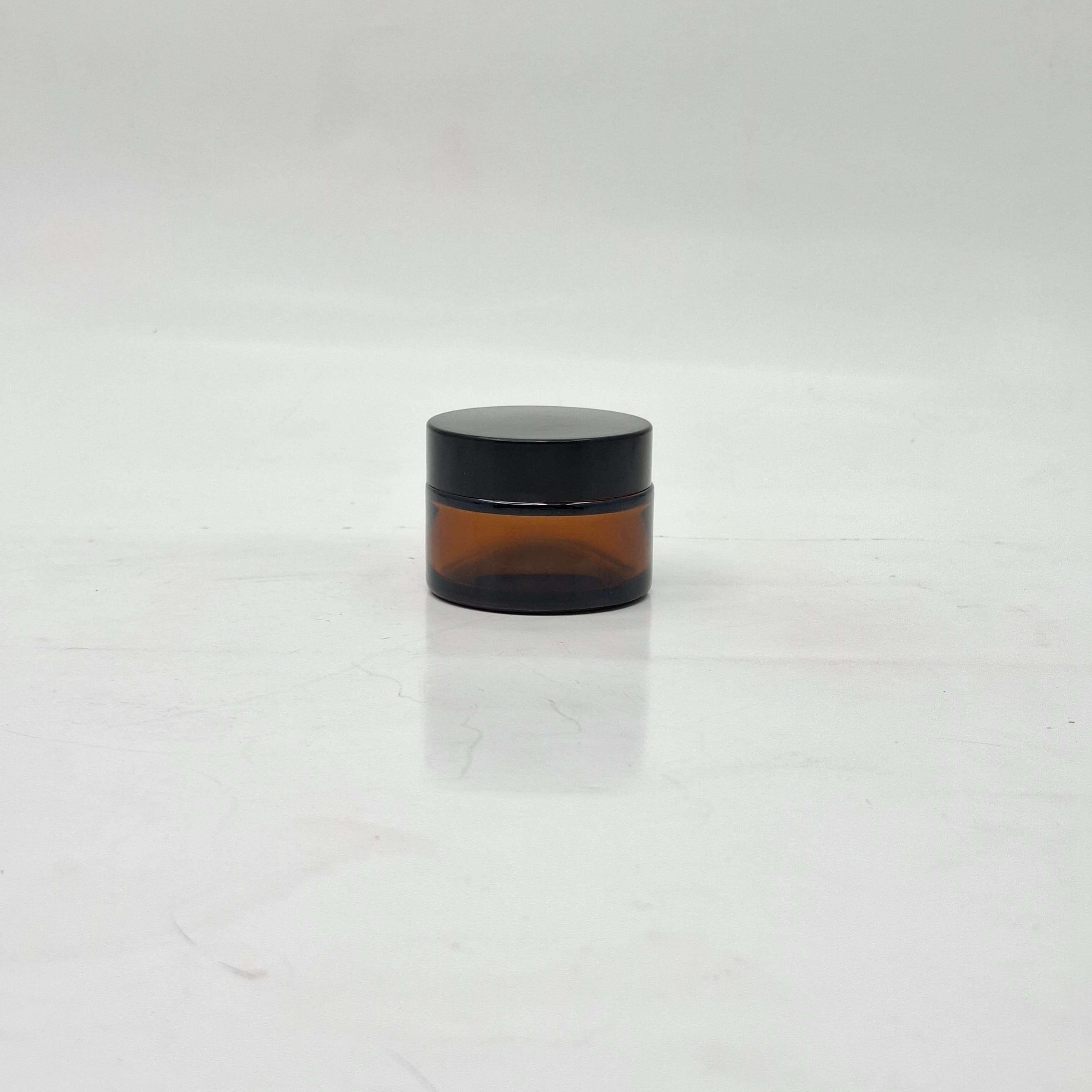 Main image of 30ml Amber Glass Jar - Black Lid