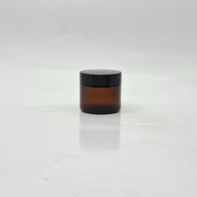 60ml Amber Glass Jar - Black  LId 