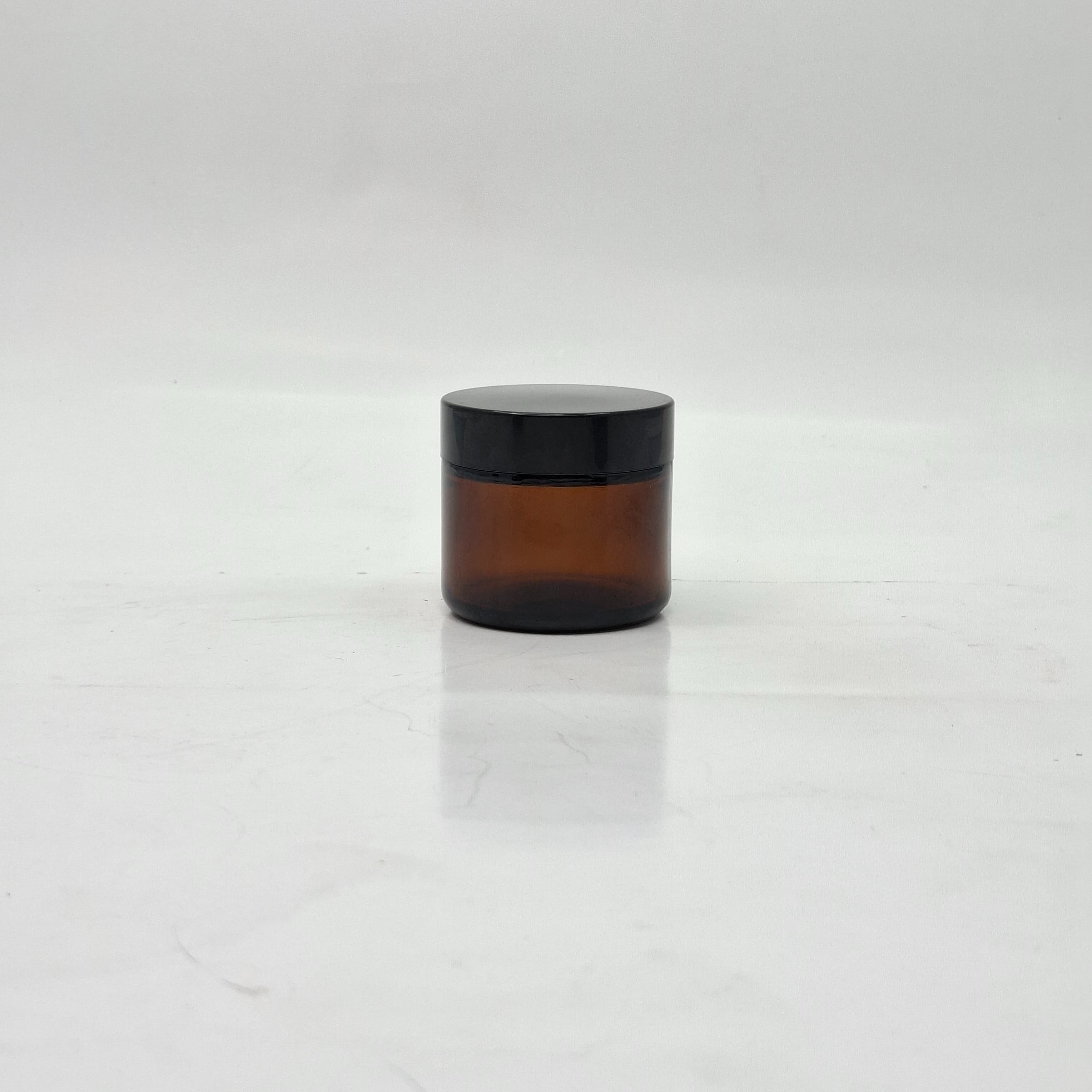 Main image of 60ml Amber Glass Jar - Black  LId 