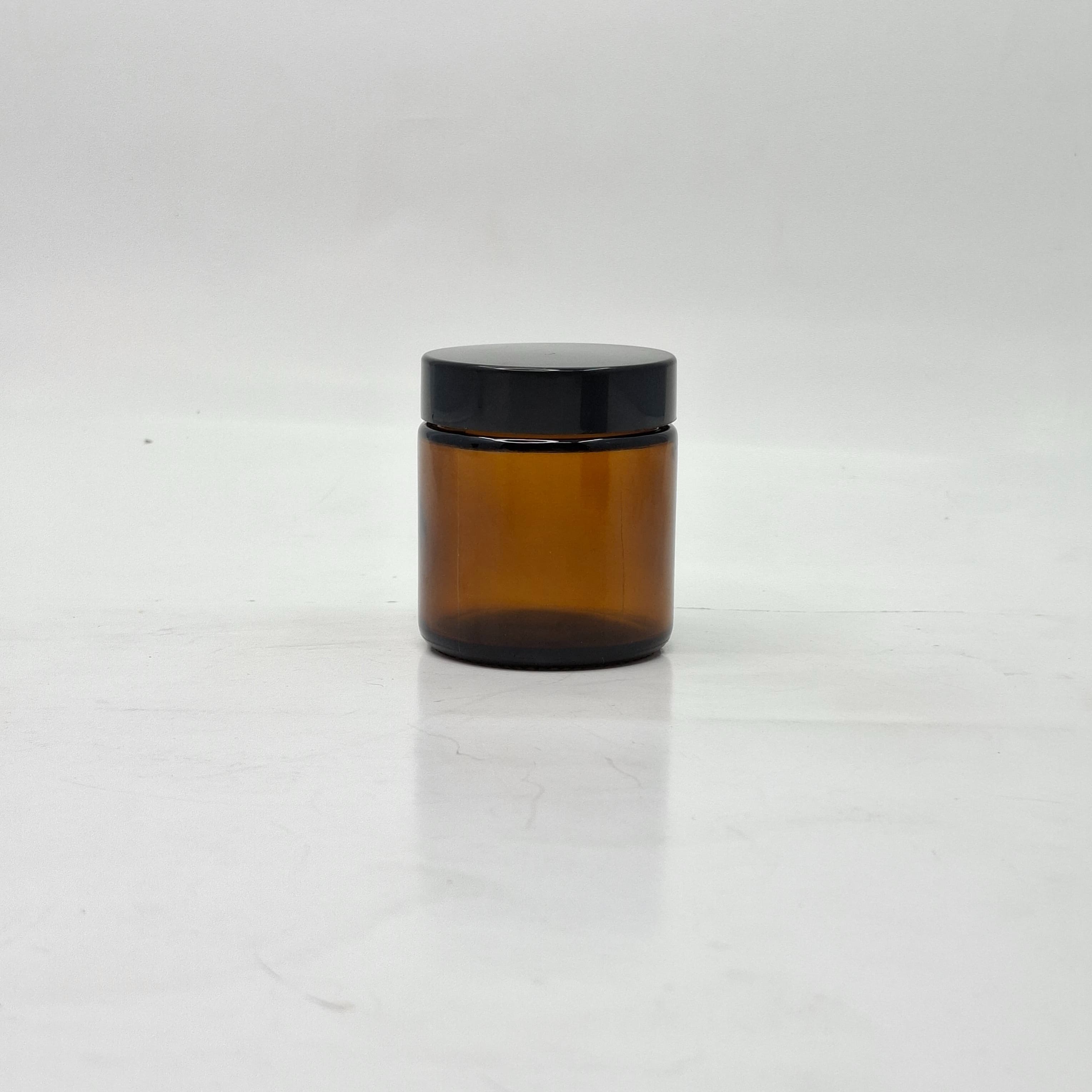 Main image of 100ml Amber Glass Jar - Black Lid 
