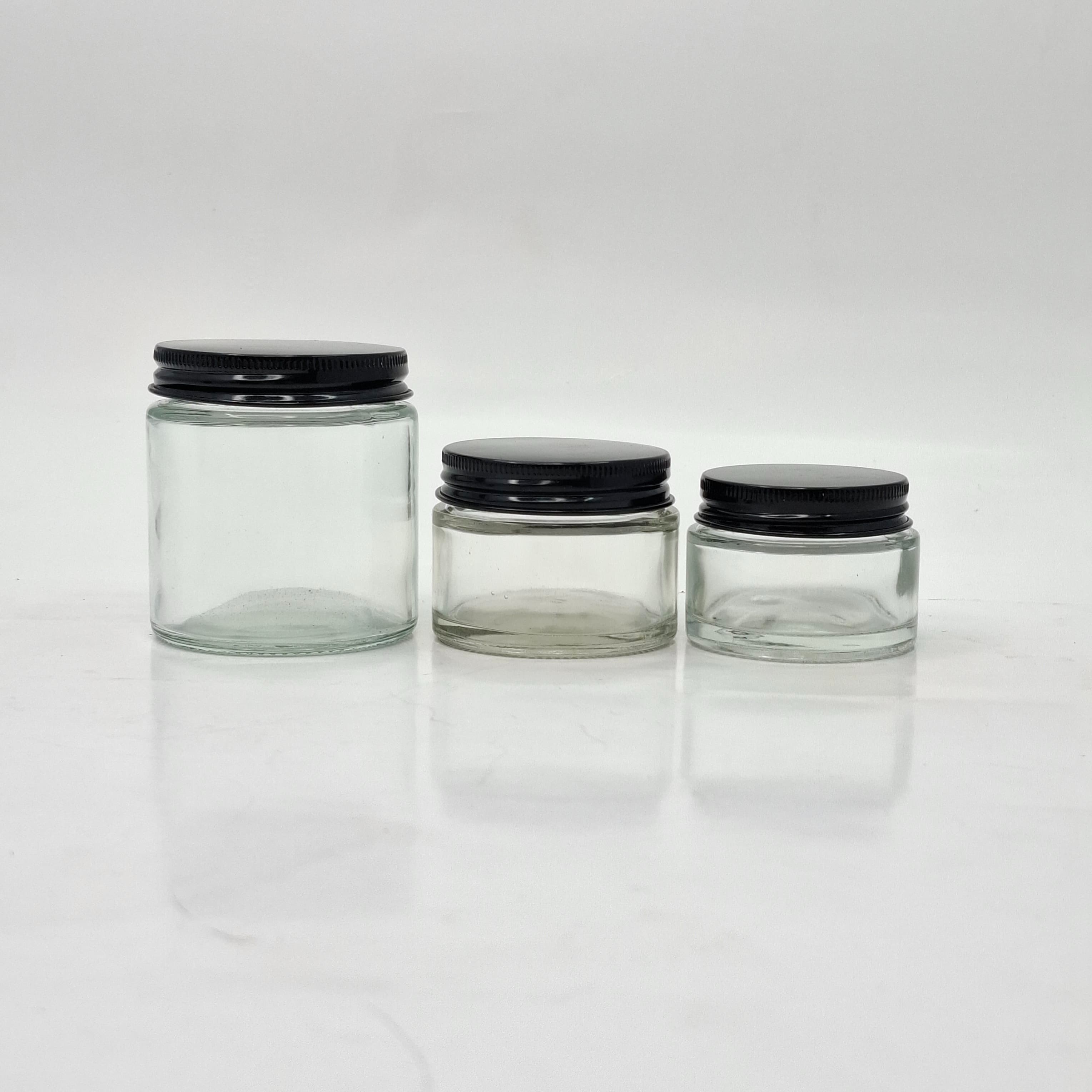 Main image of Clear Glass Jar - Metal lid Black