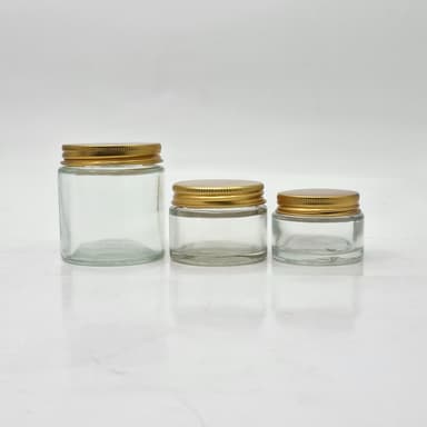 Clear Glass Jar - Matel Lid Gold