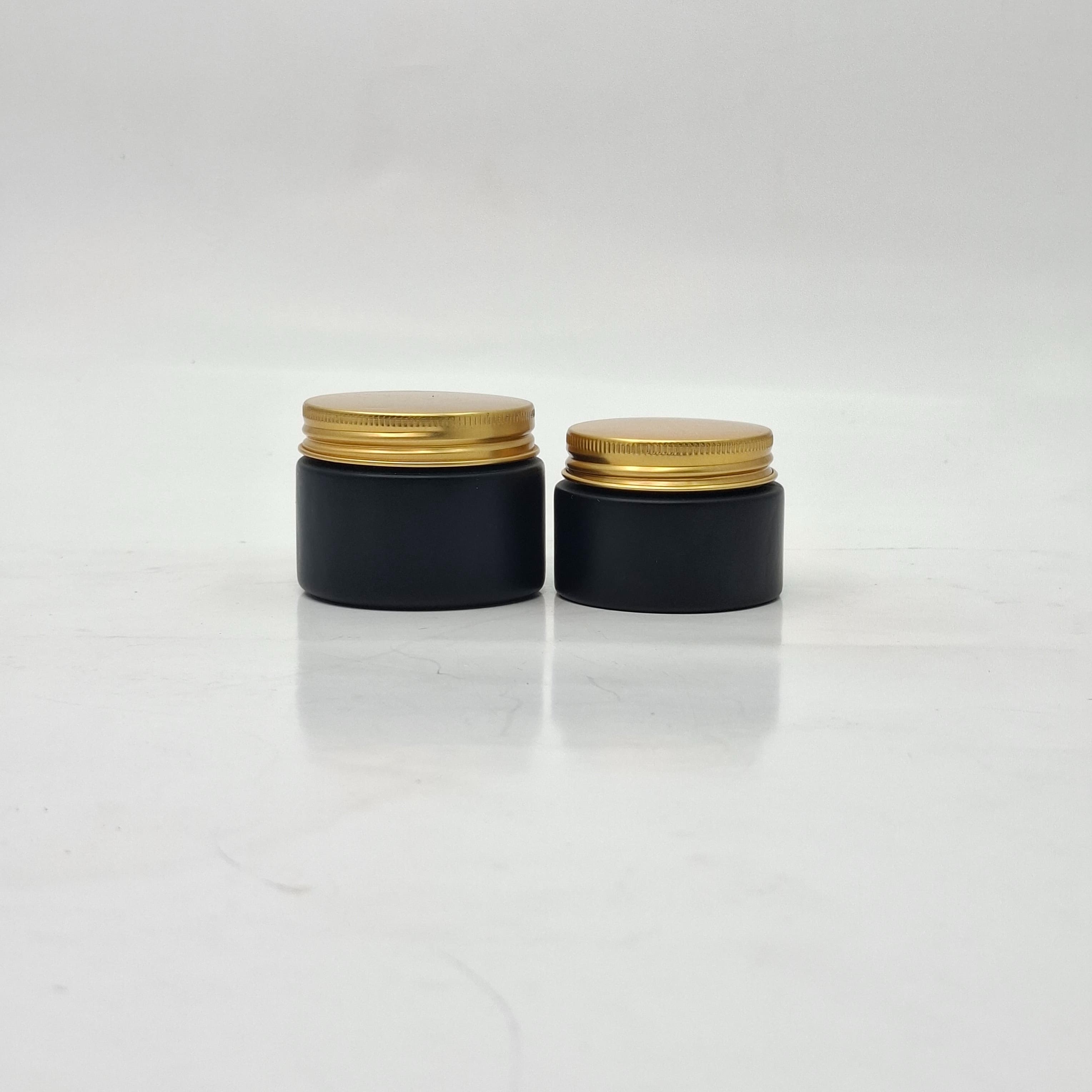 Main image of Black Glass Jar - Metal Lid Gold