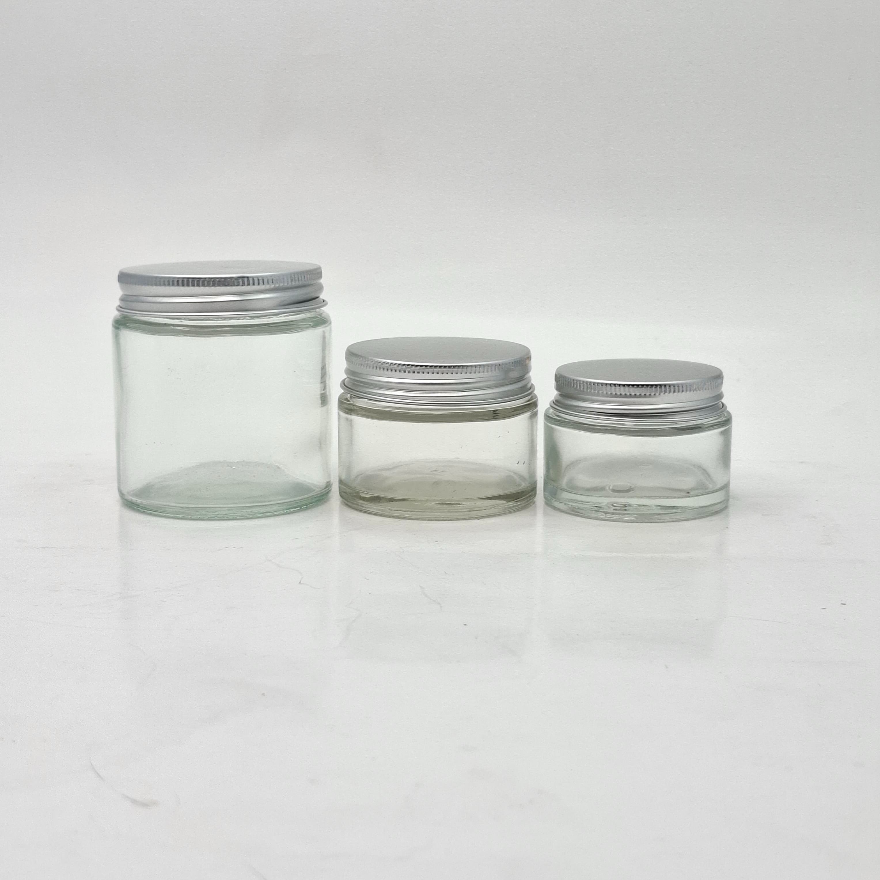 Main image of Clear Glass Jar - Metal Lid Silver