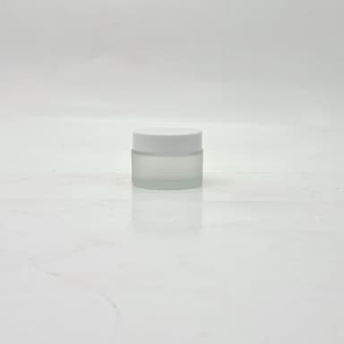 30ml Frosted Glass Jar - White  Lid 