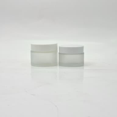 Frosted Glass Jar - White Lid