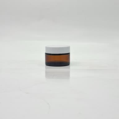 30ml Amber Glass Jar - White  Lid