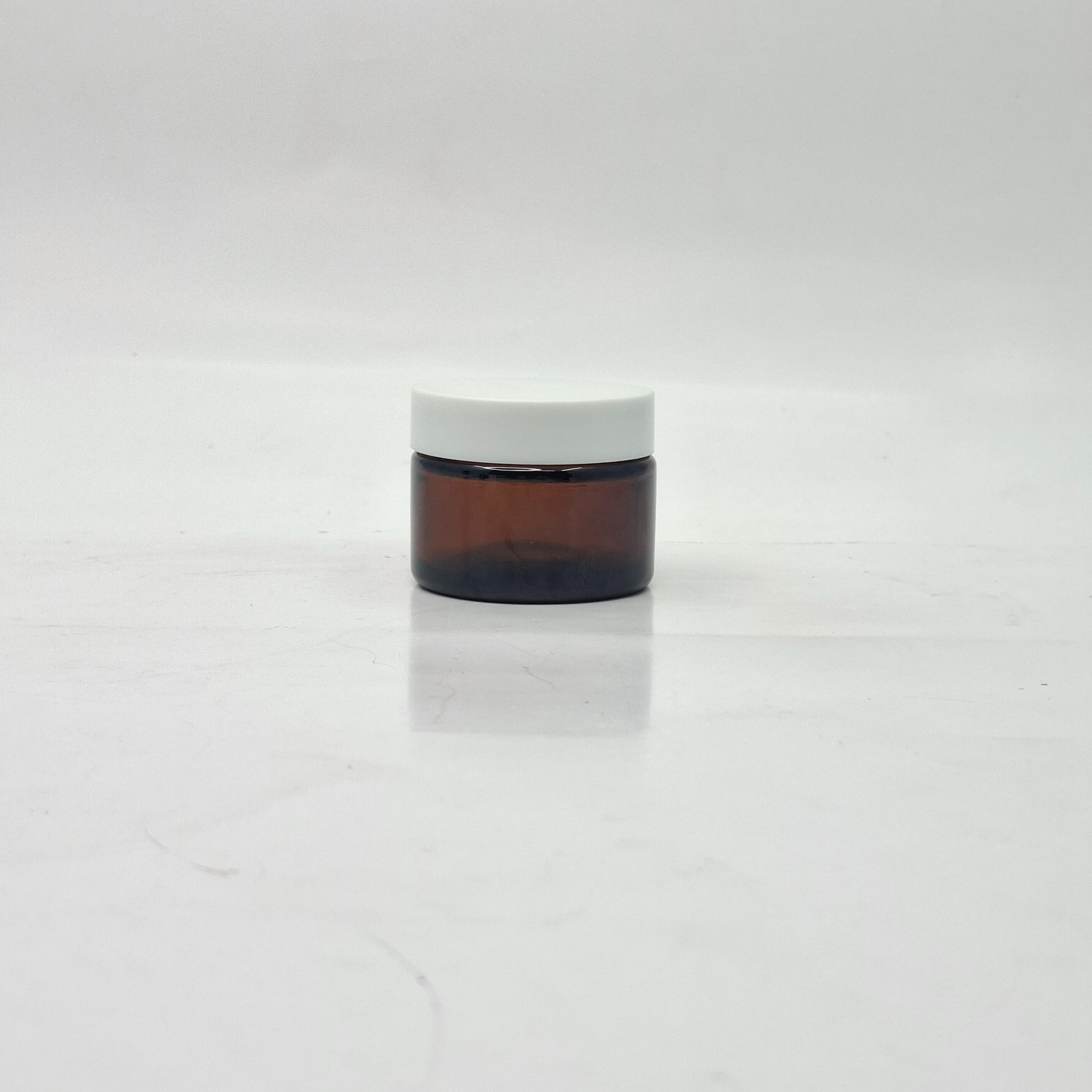 Main image of 50ml Amber Glass Jar - White Lid