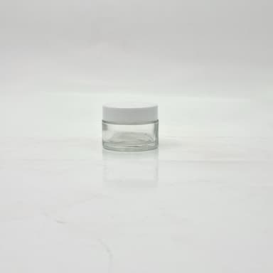 30ml Clear Glass Jar - White Lid 