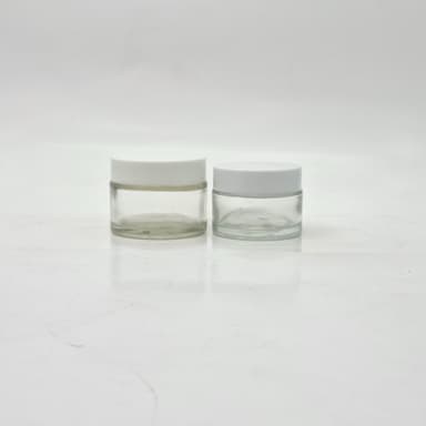 Clear Glass Jar - White Lid