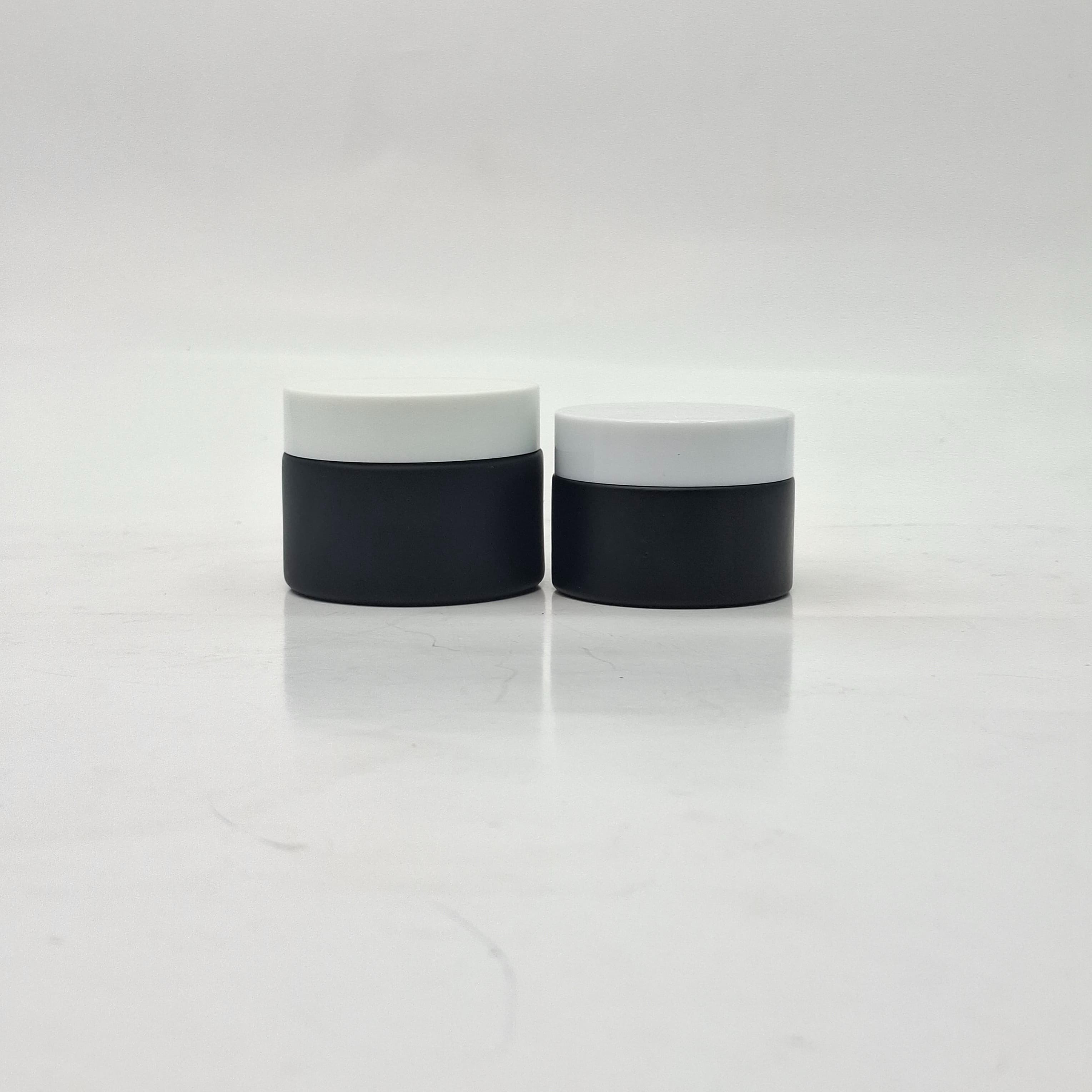 Main image of Black Glass Jar - White Lid