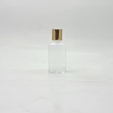 50ml Oval Clear Bottle - Press Lid Gold