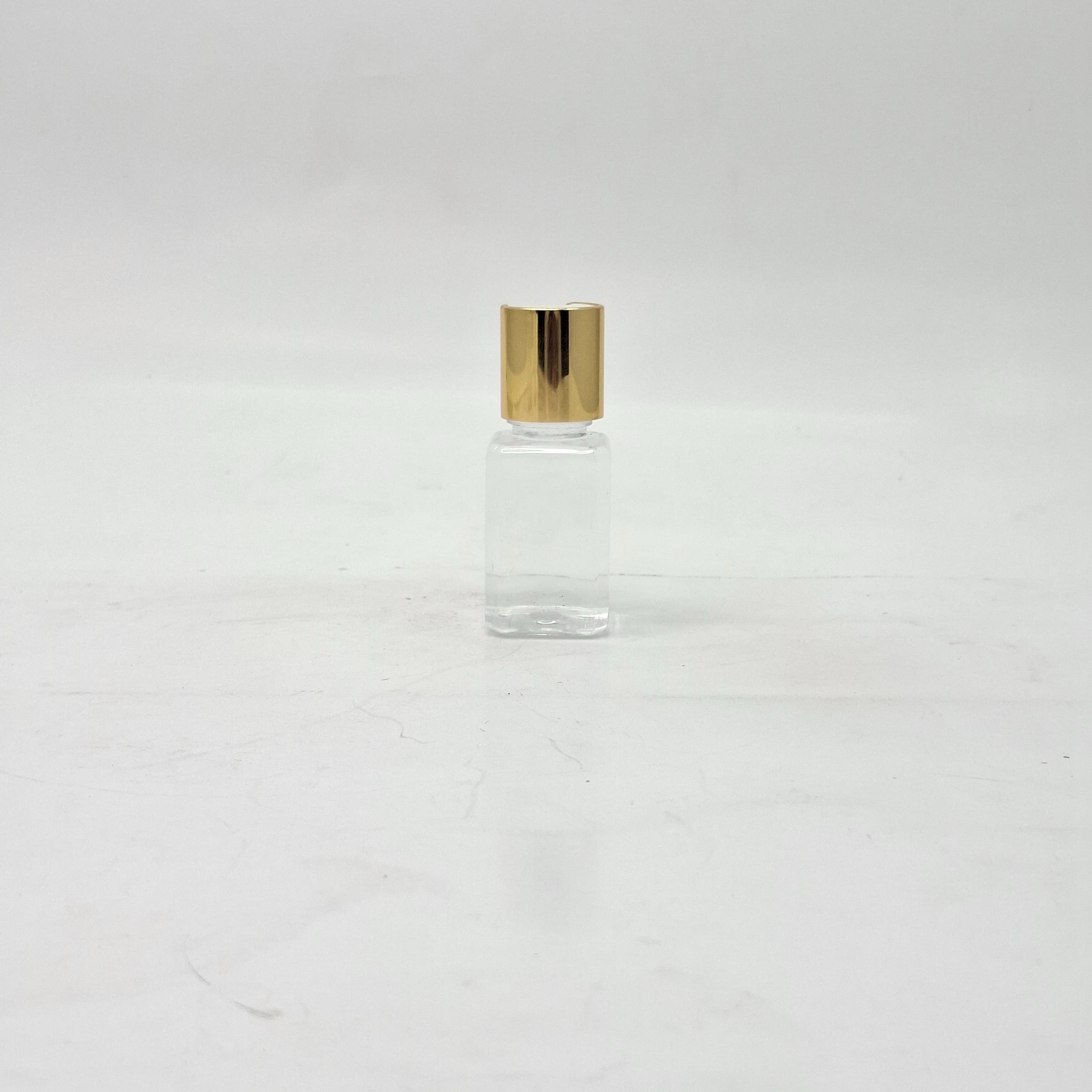 Main image of 30ml Squar Clear Bottle  -  Press Lid Gold
