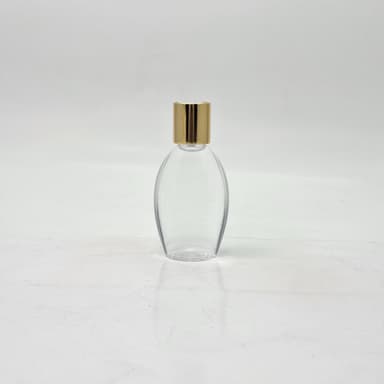 50ml Body Lotion Bottle Clear - Press Lid Gold