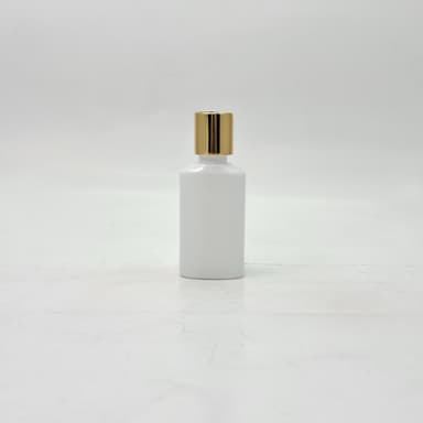 50ml Oval Bottle White - Press Lid Gold