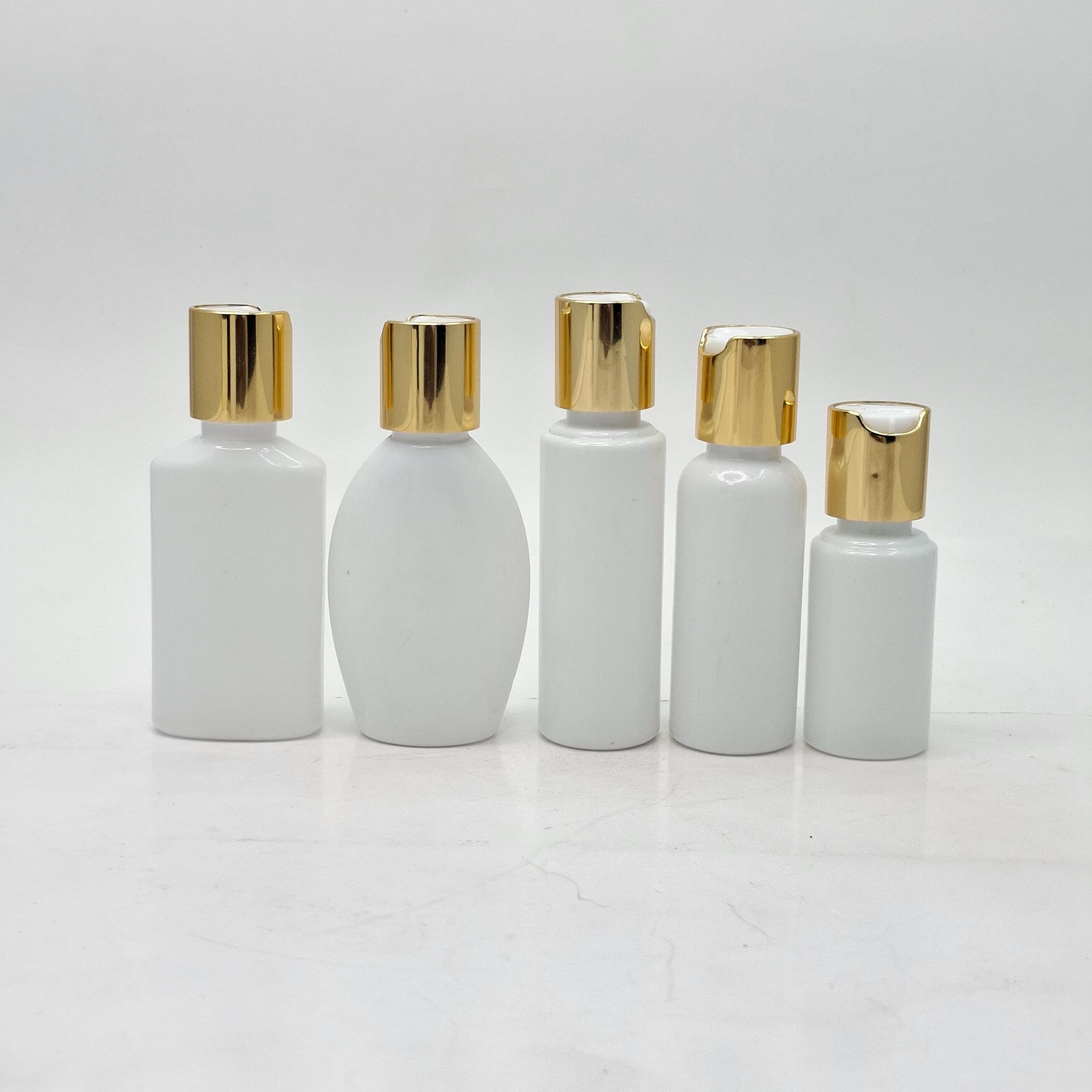 Thumbnail 2 of 50ml Oval Bottle White - Press Lid Gold