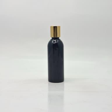100ml Round Nack Bottle Black - Press Cap Gold