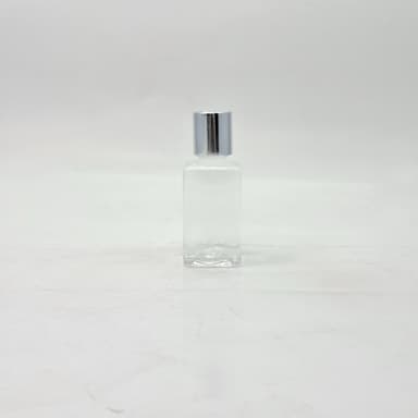 50ml SQ Bottle Clear - Press Lid Silver