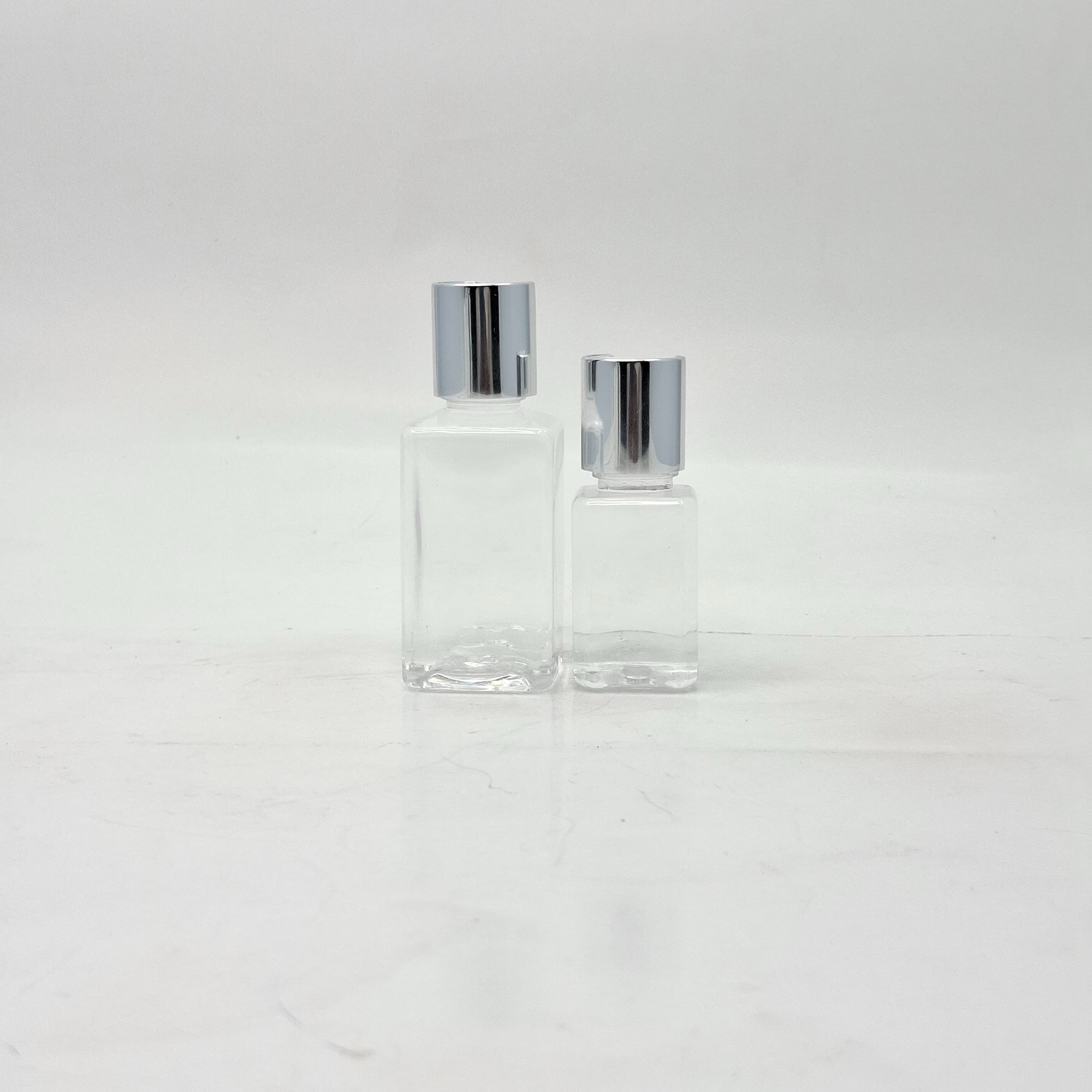 Main image of Square Bottle - Press Cap Silver