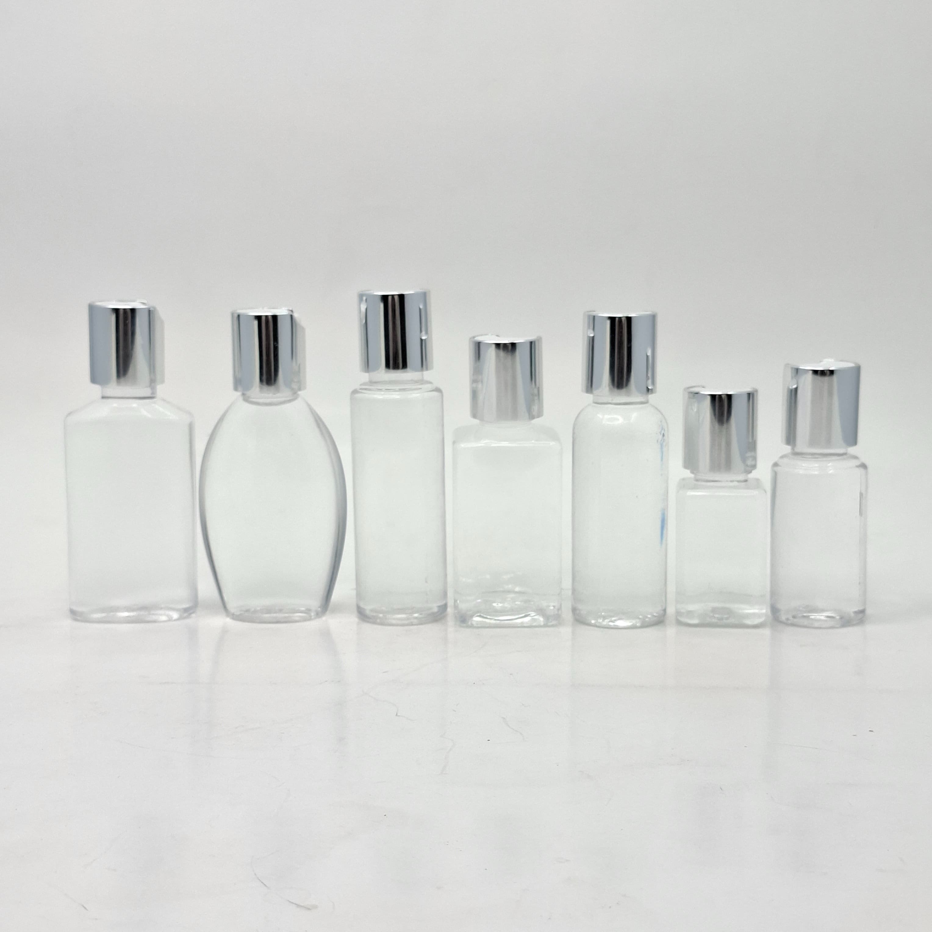 Thumbnail 2 of 40ml Round Bottle Clear - Press Lid Siver