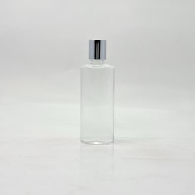 100ml Oval Bottle Clear - Press Lid Silver