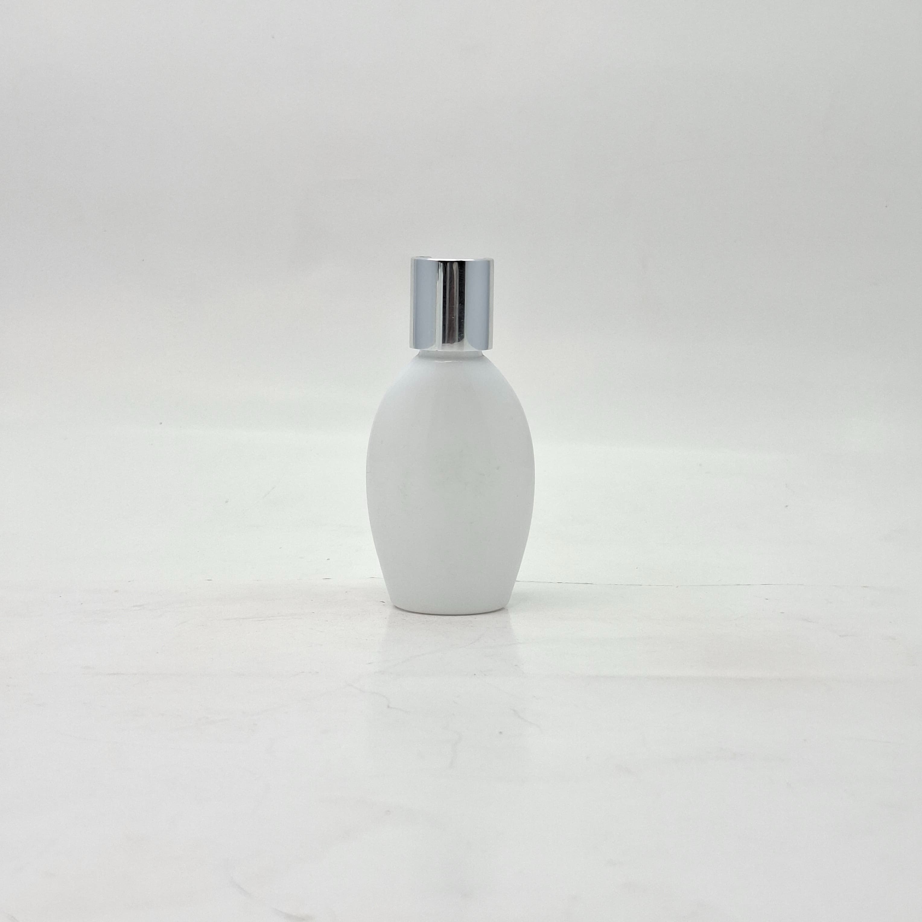 Main image of 50ml Body Lotion Bottle White - Press Lid Silver