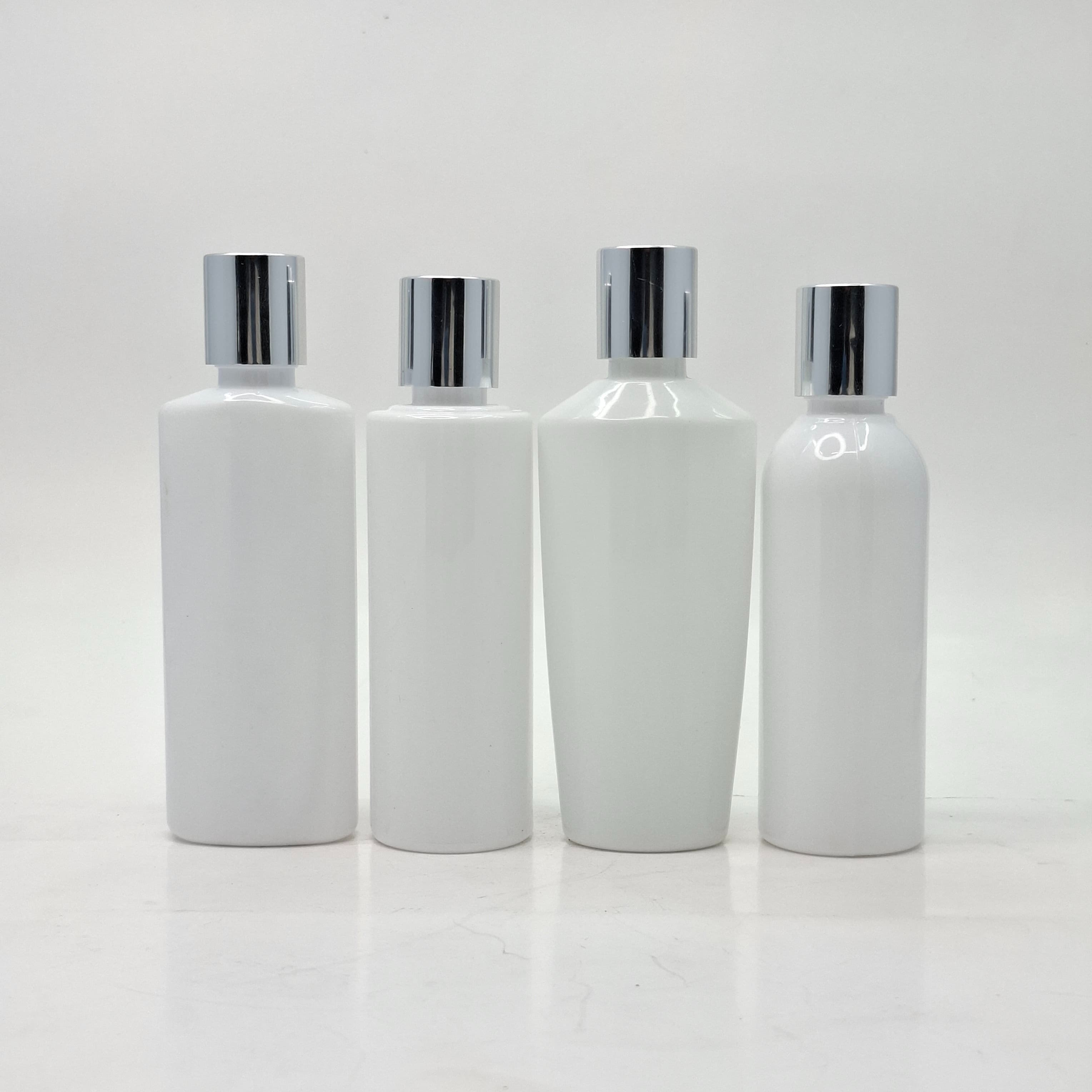 Thumbnail 2 of 100ml Round Nack Bottle White - Press Lid Silver