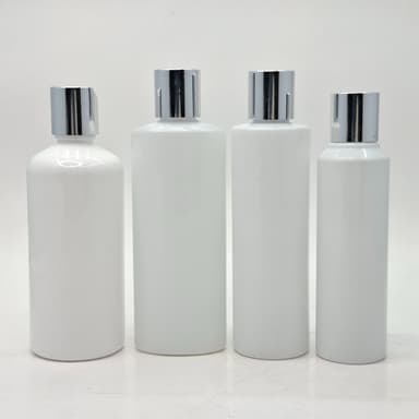 White Bottle - Press Cap Silver