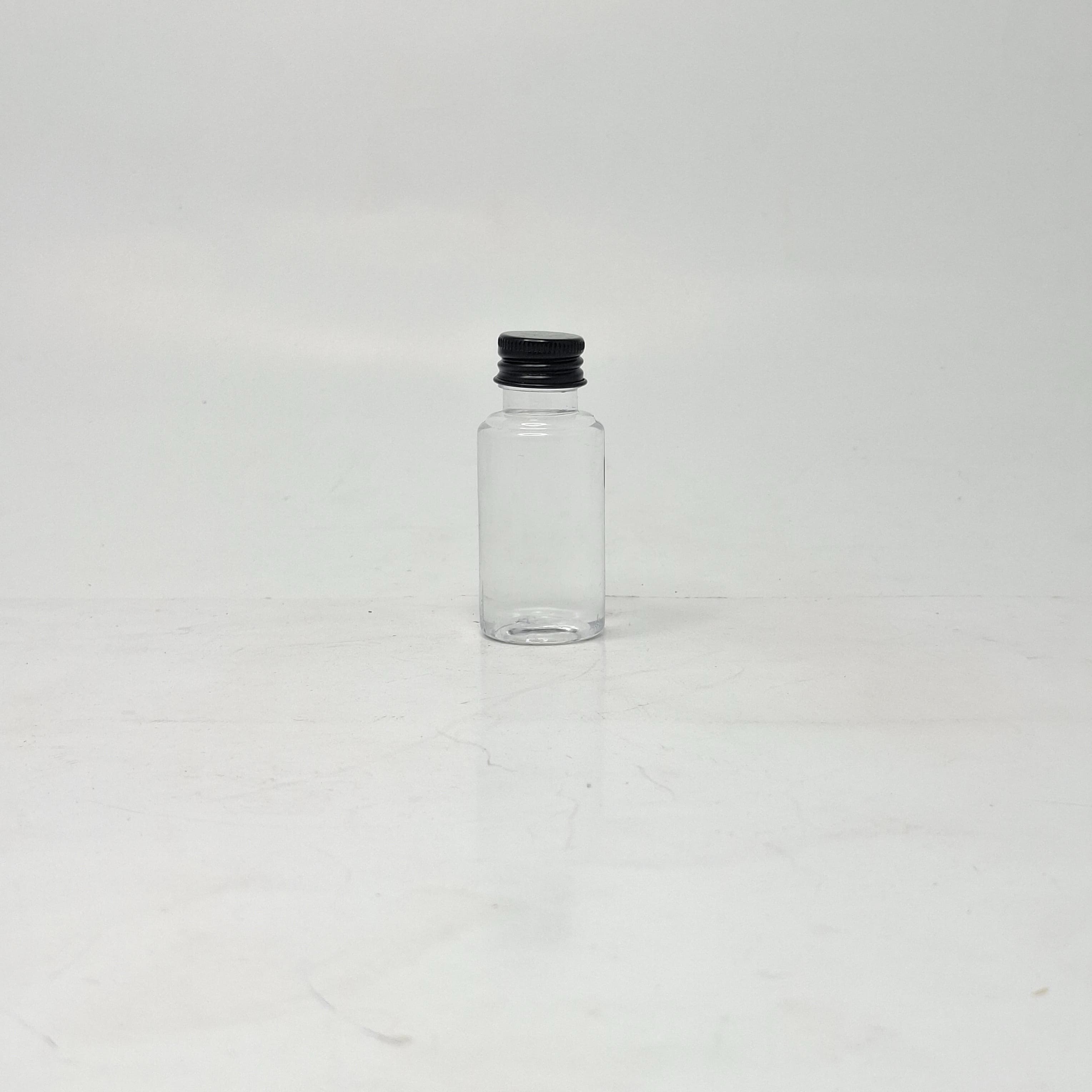 Main image of 30ml Round Botle Clear - Aluminium Lid Black