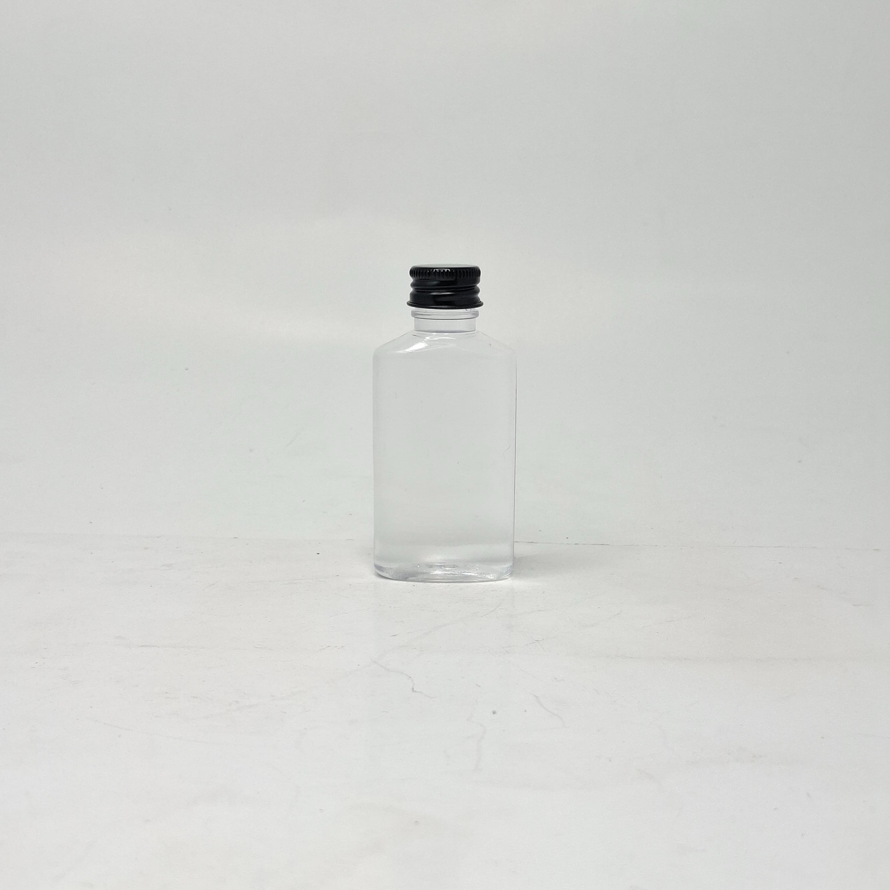Main image of 50ml Oval Bottle Clear - Alu cap Black