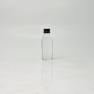 30ml Oval Bottle Clear - Alu Cap Black