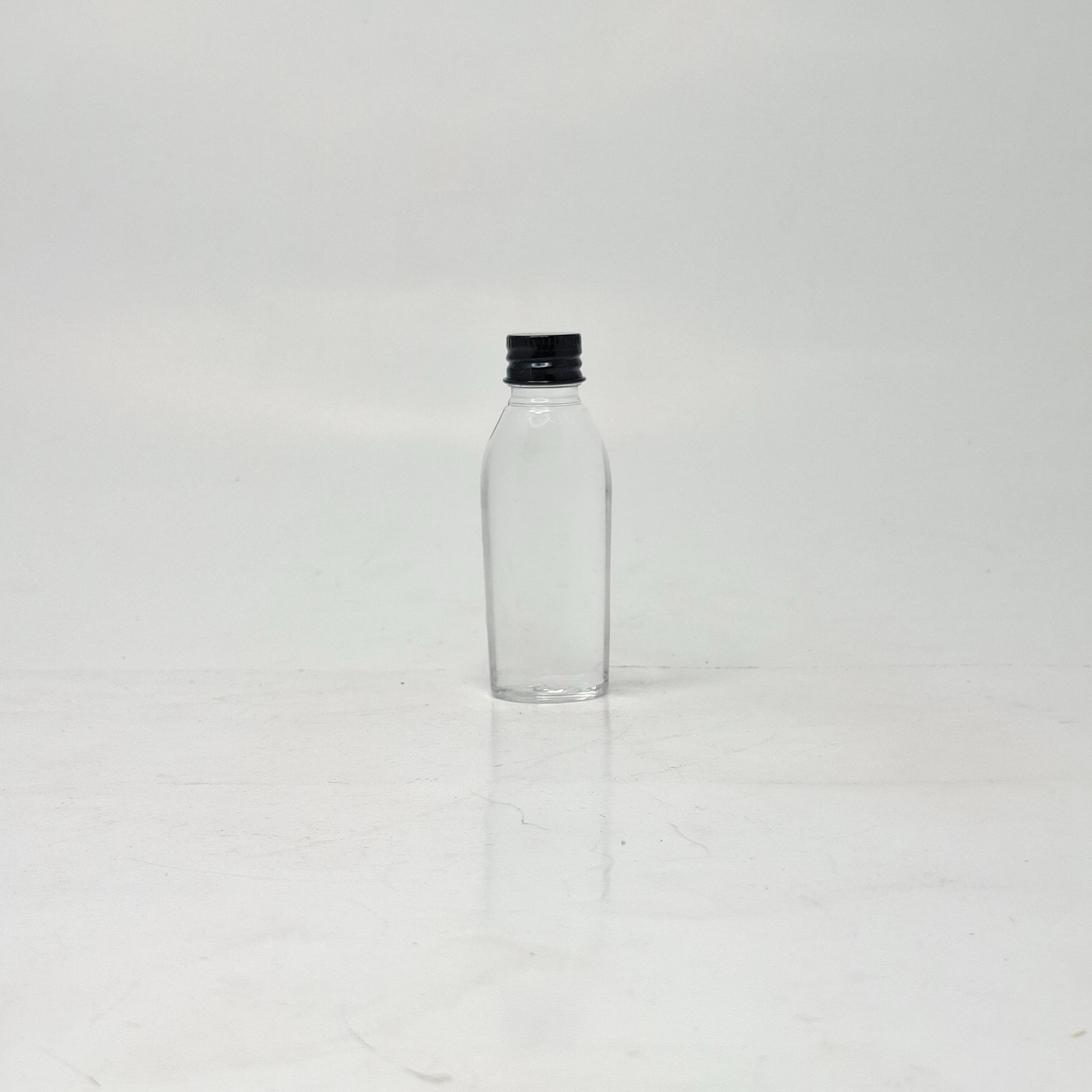 Main image of 30ml Oval Bottle Clear - Alu Cap Black
