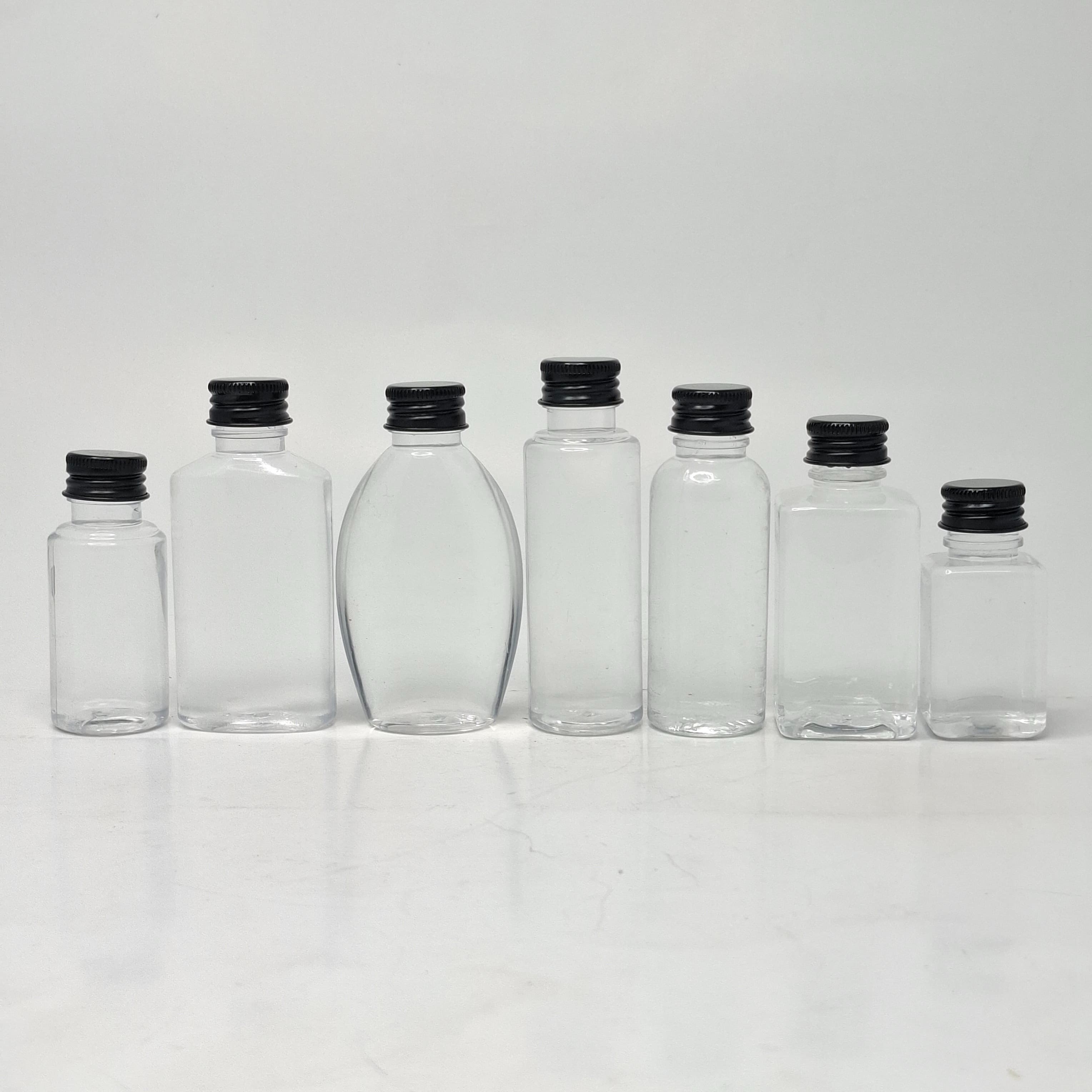 Thumbnail 2 of 40ml Round Botlle Clear - Aluminium Lid Black