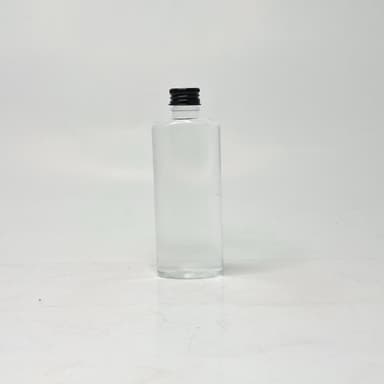 100ml Oval Bottle Clear - Alu Cap Black 