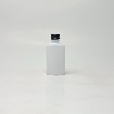 50ml Oval Bottle White - Alu Cap Black