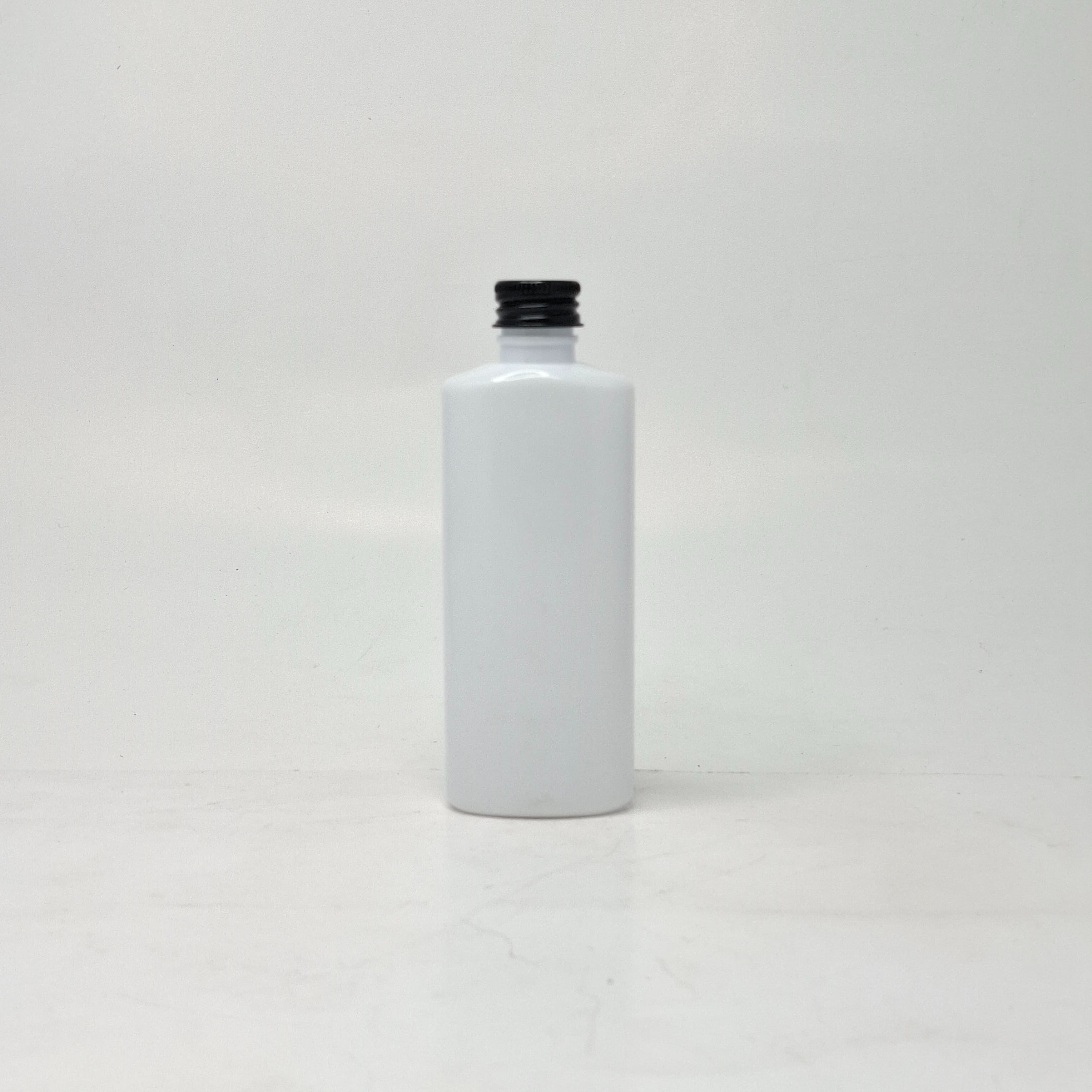 Main image of 100ml Oval Bottle White - Alu Cap Black 
