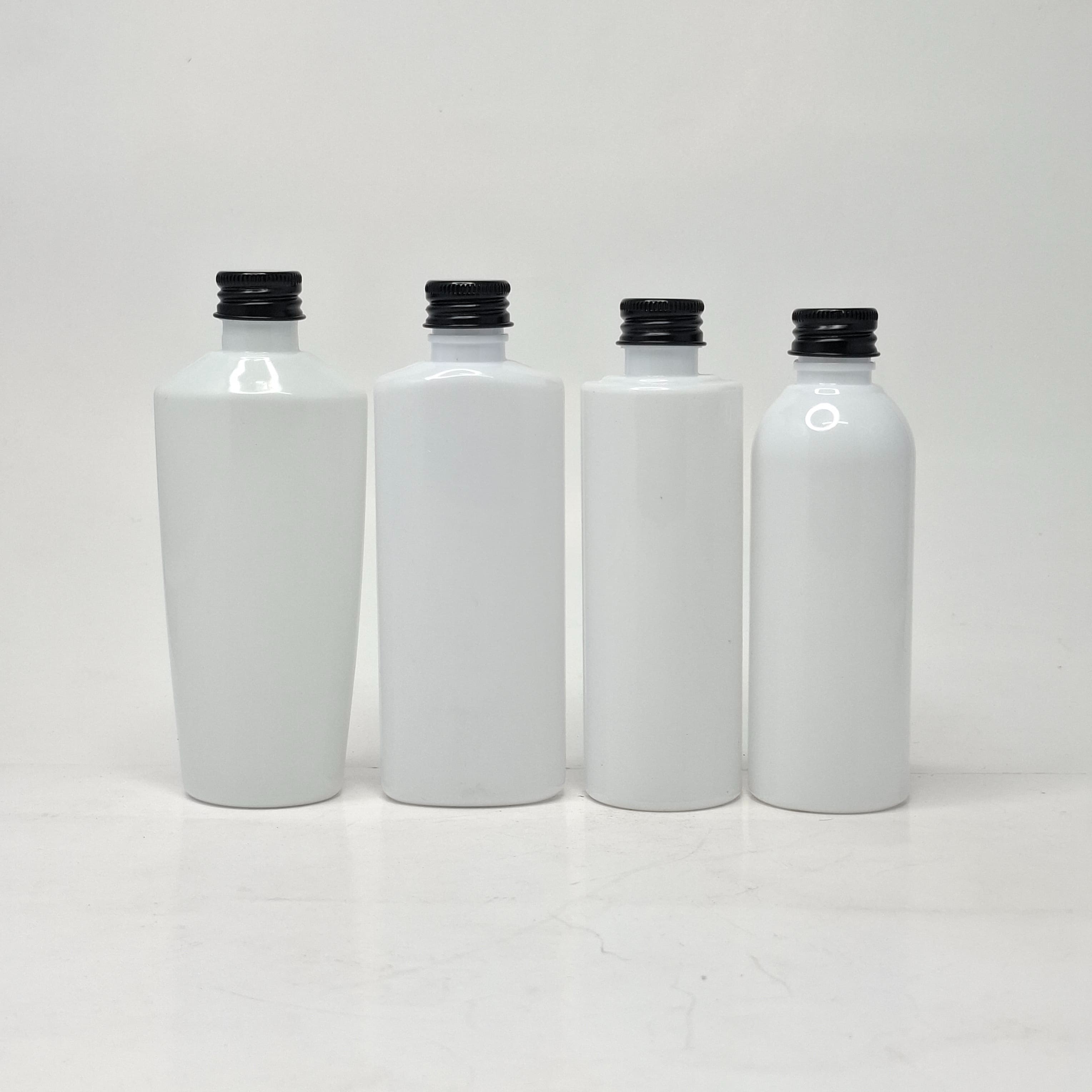 Thumbnail 2 of 100ml Oval Bottle White - Alu Cap Black 