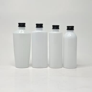100ml Milk White Bottle - Alu Cap Black