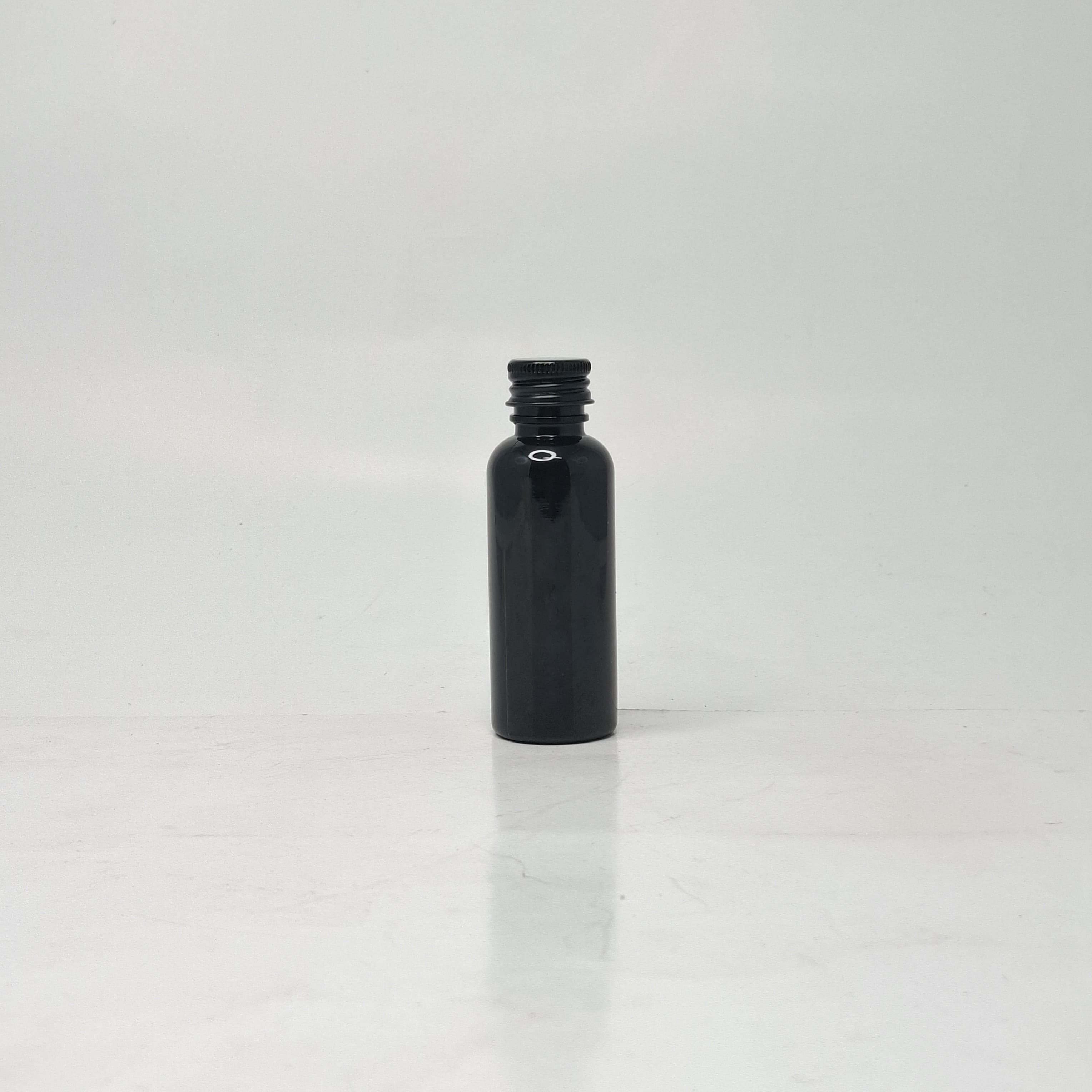 Main image of 50ml Round  Black Bottle - Alu Lid Black