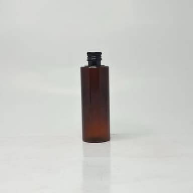 100ml Round Flat Nack Bottle Amber - Alu Cap Black
