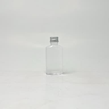 50ml Oval Bottle Clear - Alu Cap Silver