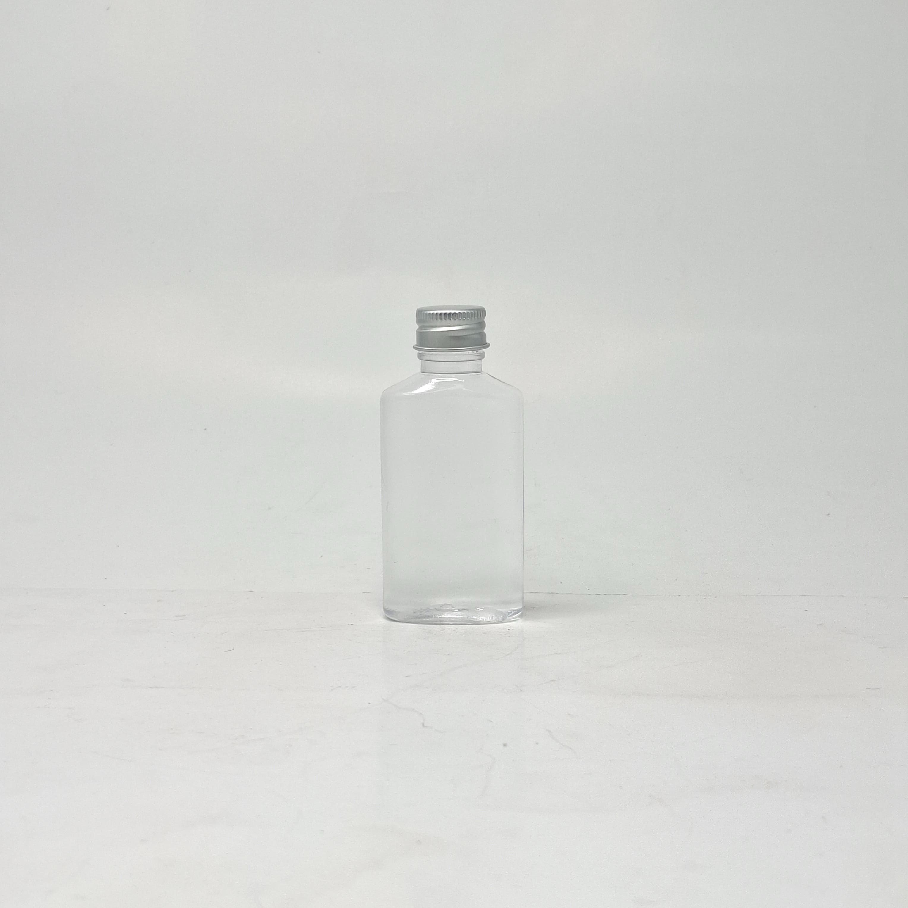 Main image of 50ml Oval Bottle Clear - Alu Cap Silver
