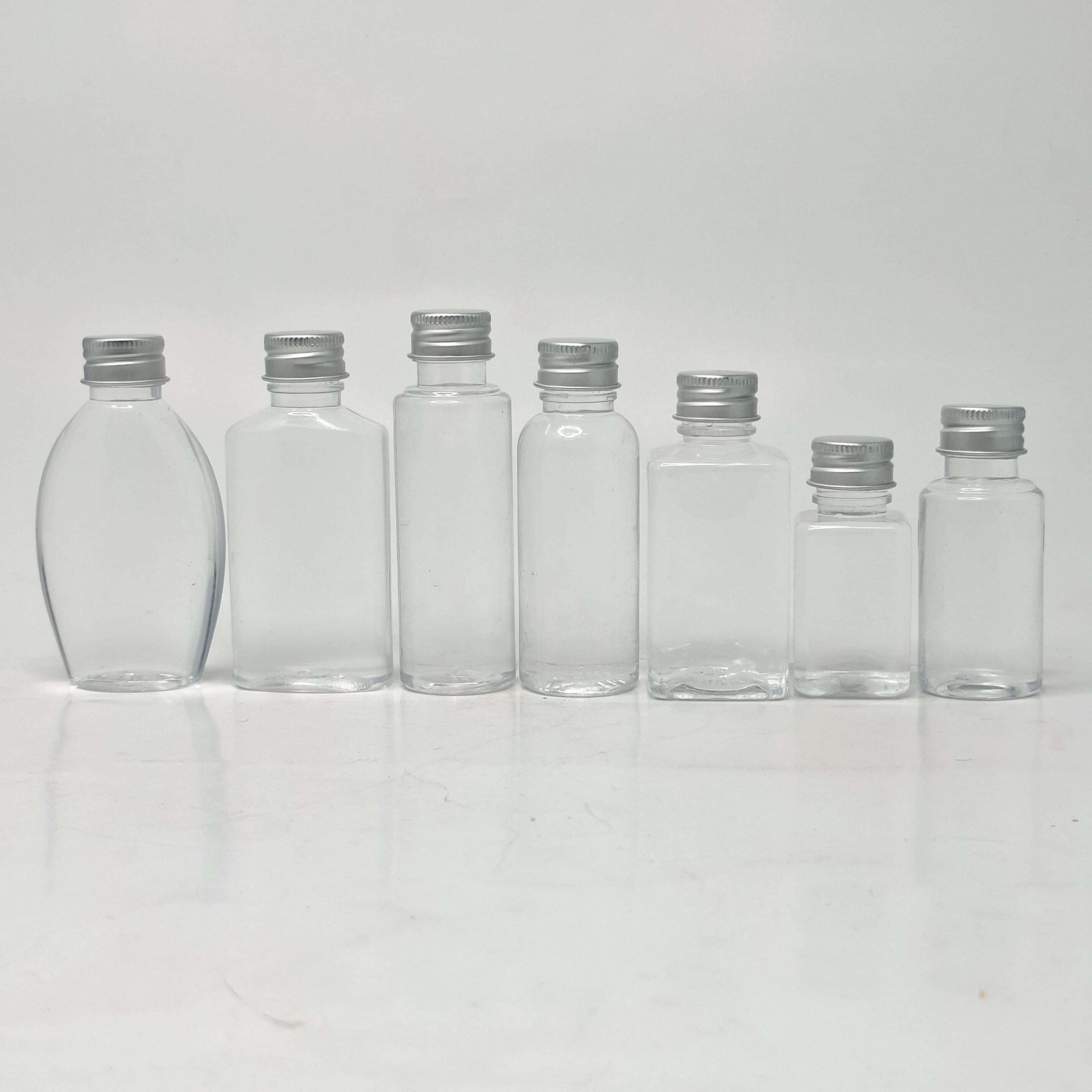 Thumbnail 2 of 50ml Round Bottle Clear- Alu Cap Silver