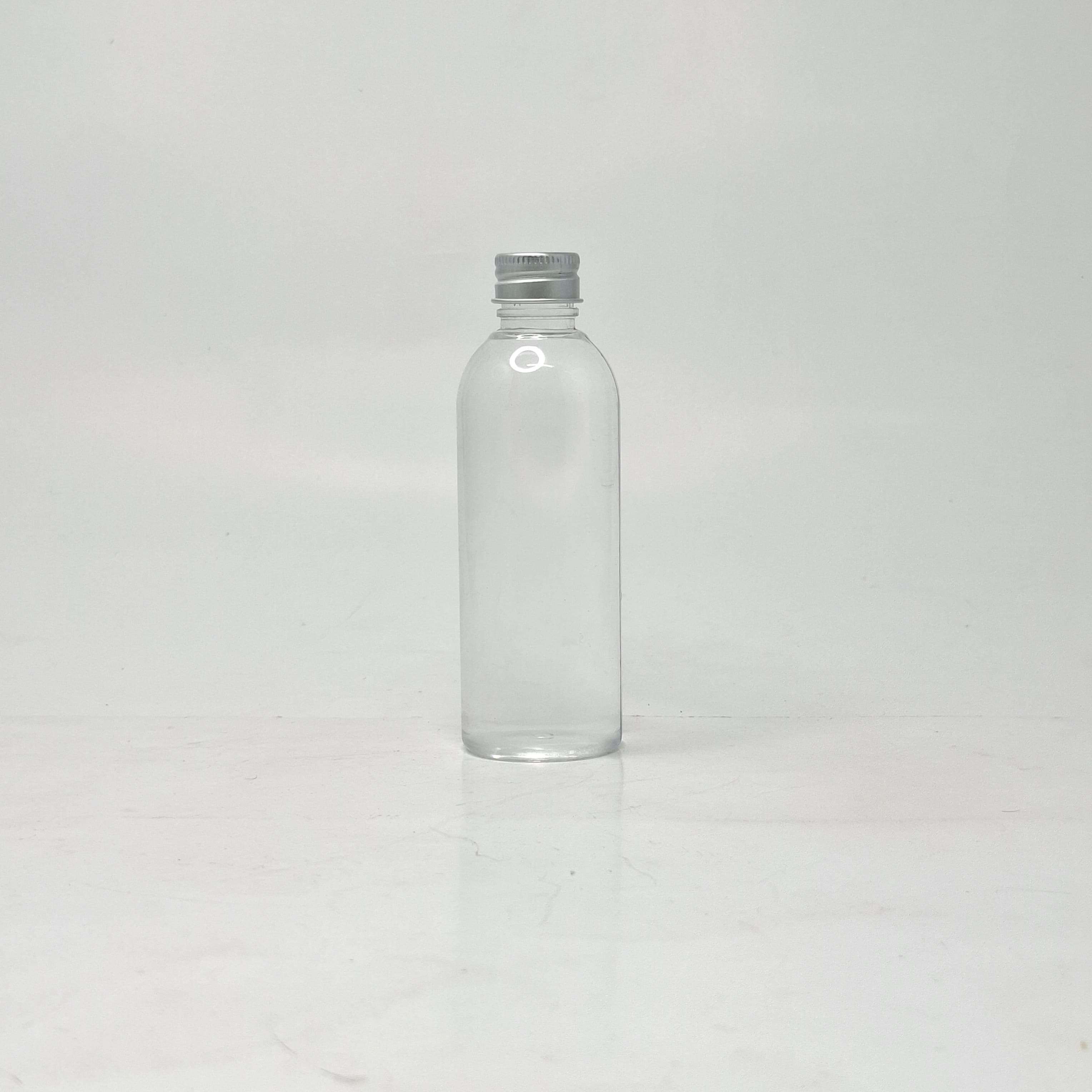 Main image of 100ml Round Nack Bottle Clear - Alu Cap Silver
