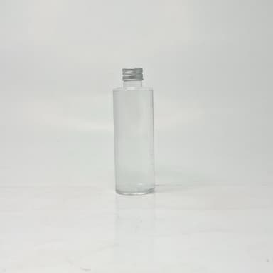 100ml Round Flat Nack Bottle Clear - Alu Cap Silver